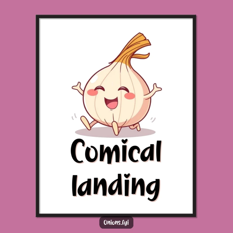 Funny Tripping Onion Digital Art: Comical Flourish for Your Walls