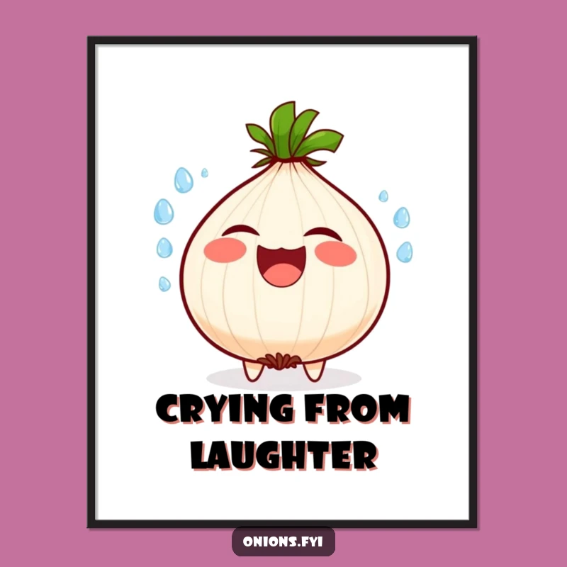 Funny Onion Laughing Digital Art: Hilarious Vegetable Print, Unique Gift