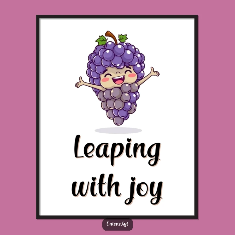 Funny Grapes Leapfrog Digital Art - Hilarious Printable for Playful Decor