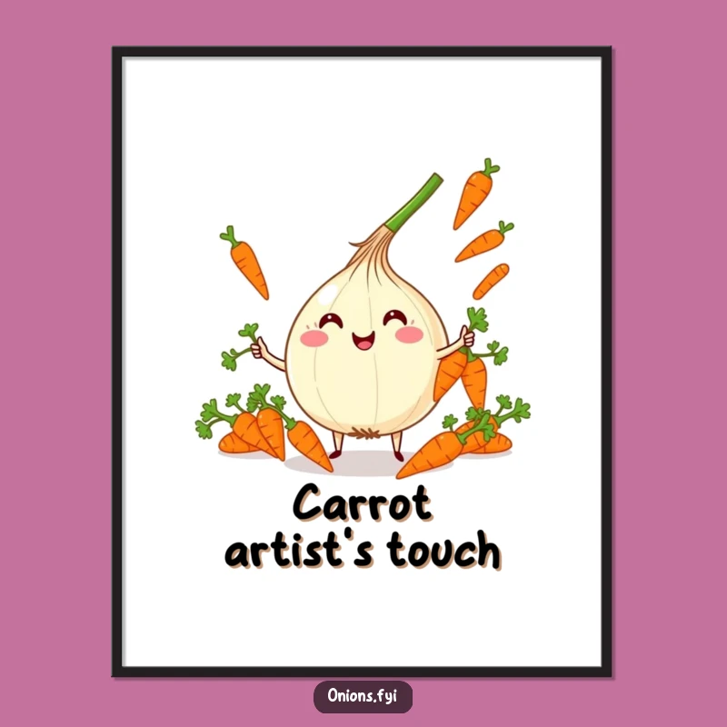 Funny Kawaii Onion Juggling Digital Print - Instant Joyful Decor, Perfect Funny Gift