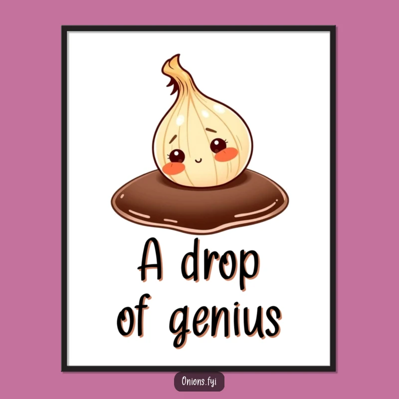 Funny Onion Exploring Soy Sauce Digital Print: Instant Quirky Wall Art for Your Home Gift