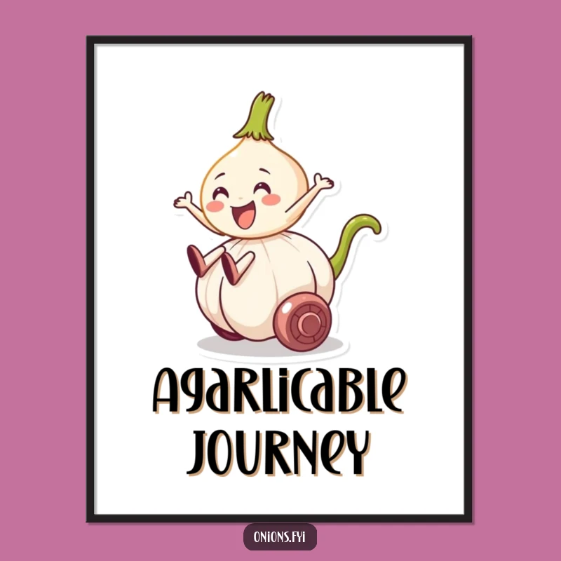Funny Onion Garlic Ride Digital Art - Hilarious Veggie Adventure Print, Instant Decor