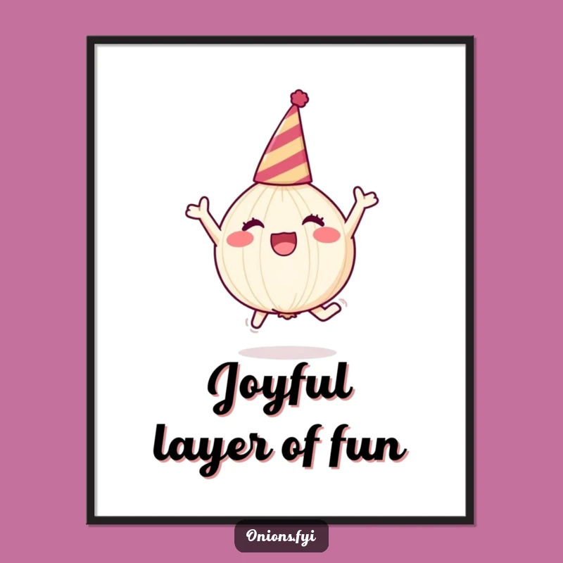 Funny Onion Party Digital Art - Joyful Veggie Print, Instant Funny Gift!