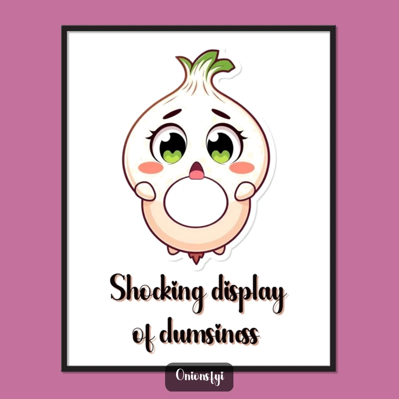 Funny Onion Ring Digital Art - Shocking Veggie Print, Instant Funny Gift!