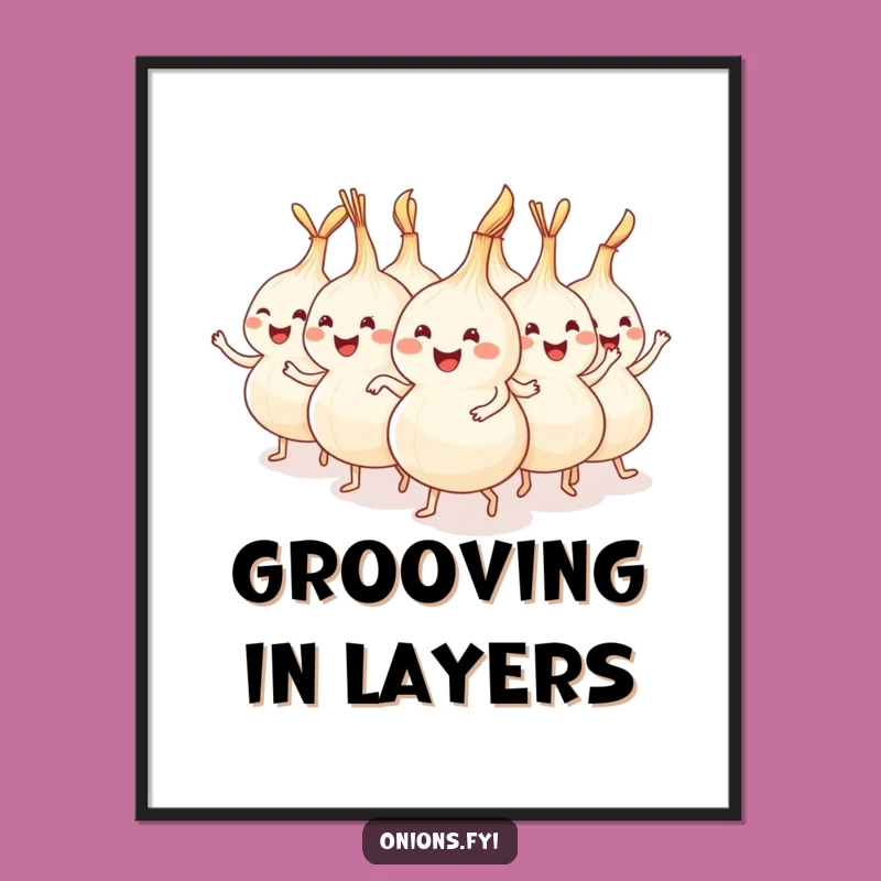 Funny Onion Conga Line Digital Art - Instant Festive Decor Gift