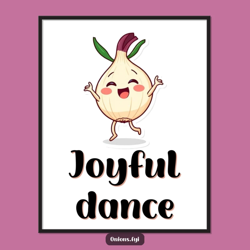 Kawaii Dancer Onion Digital Art: Joyful Dance, Cute & Funny, Instant Gift
