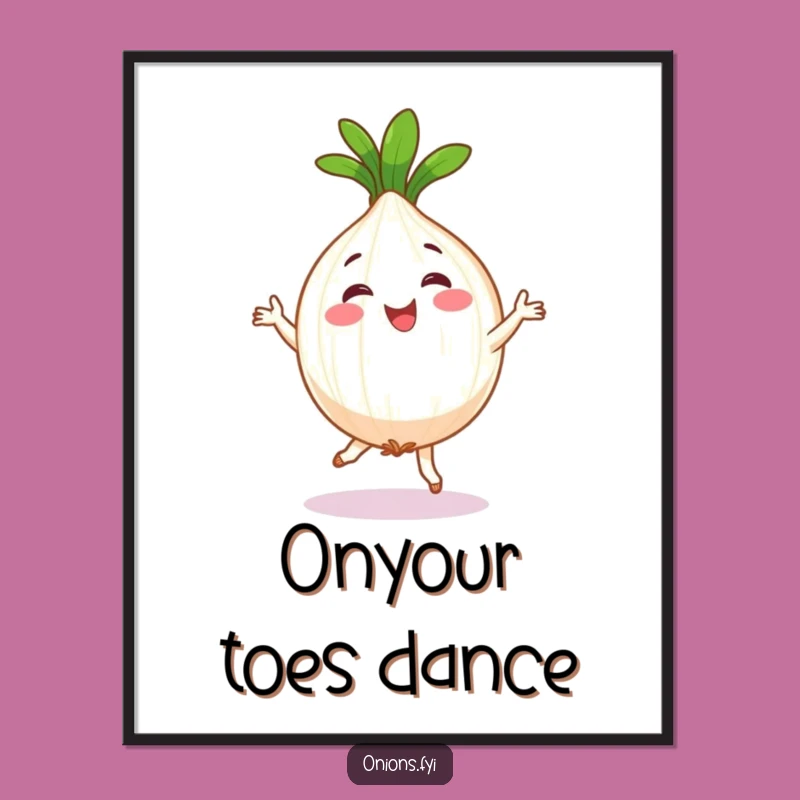 Funny Happy Onion Jig Print - Hilarious Vegetable Art