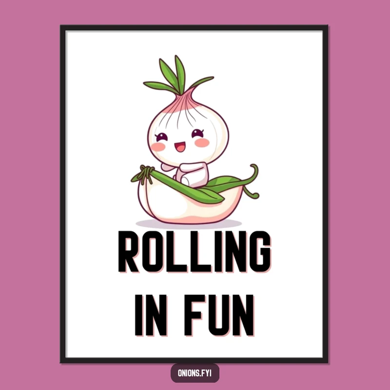 Funny Onion Pea Rider Digital Art: Instant Whimsical Decor for a Cheerful Home