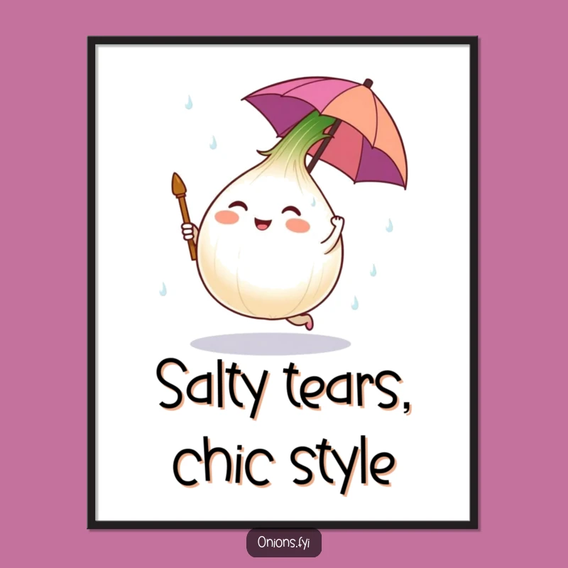 Funny Onion Salt Rain Digital Art - Humorous Print for Embracing Salty Moments, Instant Decor