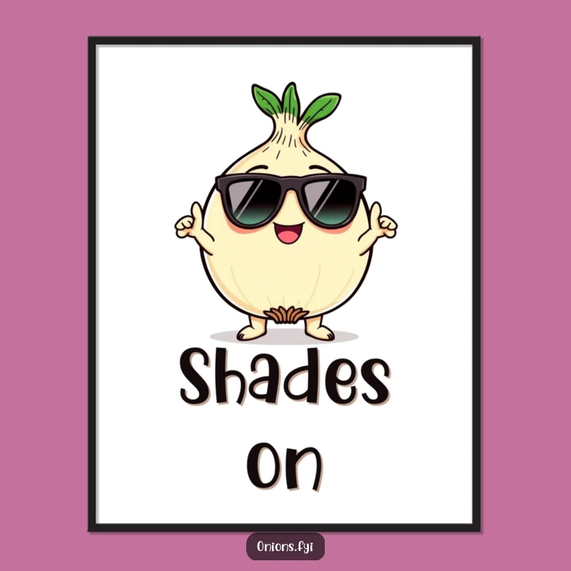 Funny Kawaii Onion Art Print: Cool Character Decor for Stylish Walls