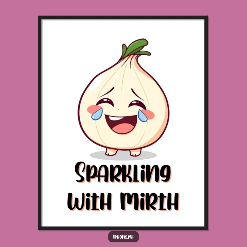 Funny Laughing Onion Tear Digital Art: Instant Joyful Art for Your Space
