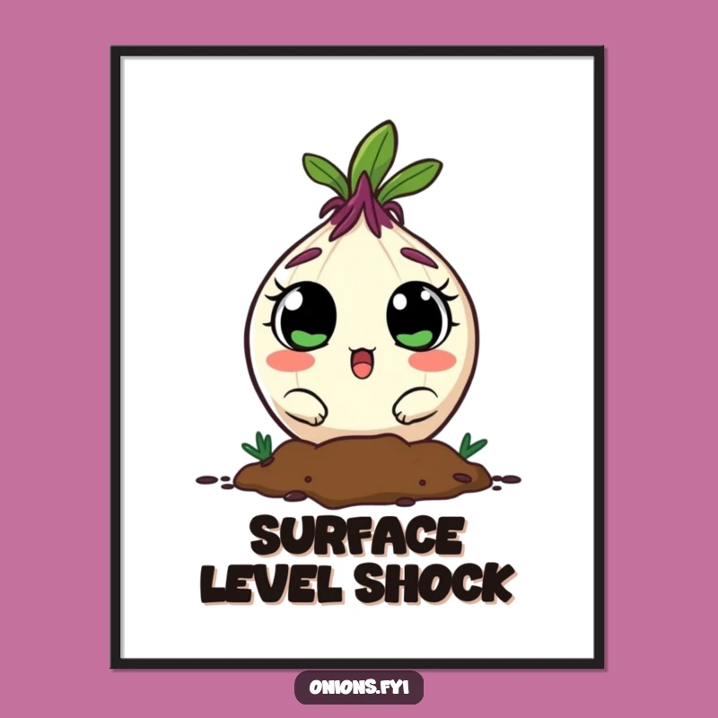Funny Surprised Onion Digital Art - Instant Whimsy for Your Walls!