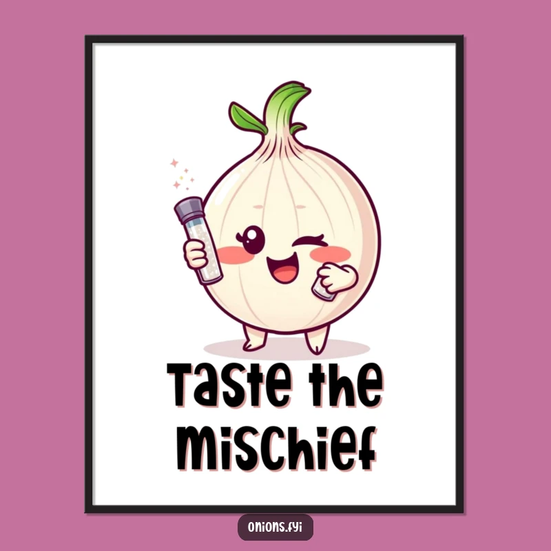 Funny Onion Wink Digital Art: Instant Laughs with This Mischievous Wall Decor