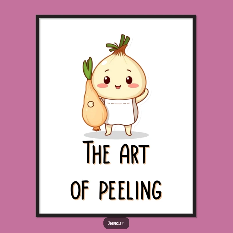 Funny Onion Chef Digital Art: Proudly Peeled Veggies, Instant Culinary Charm