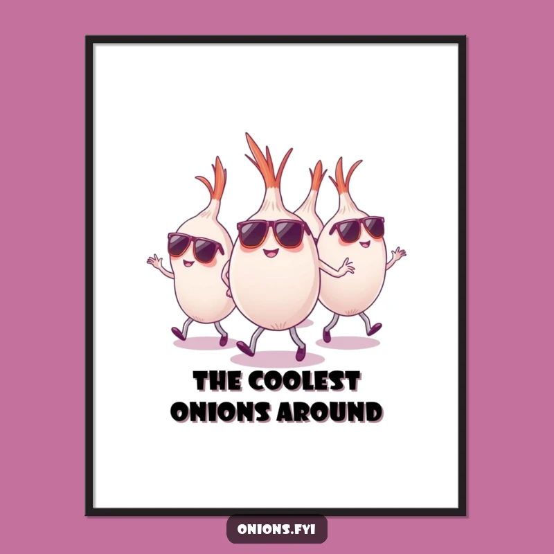 Funny Onion Sunglasses Digital Art - Cool Dancing Print, Instant Funny Gift!