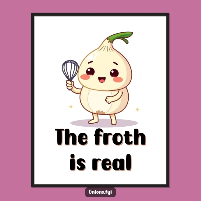 Funny Onion Whisking Digital Print: Instant Kitchen Art for Aspiring Chefs Gift