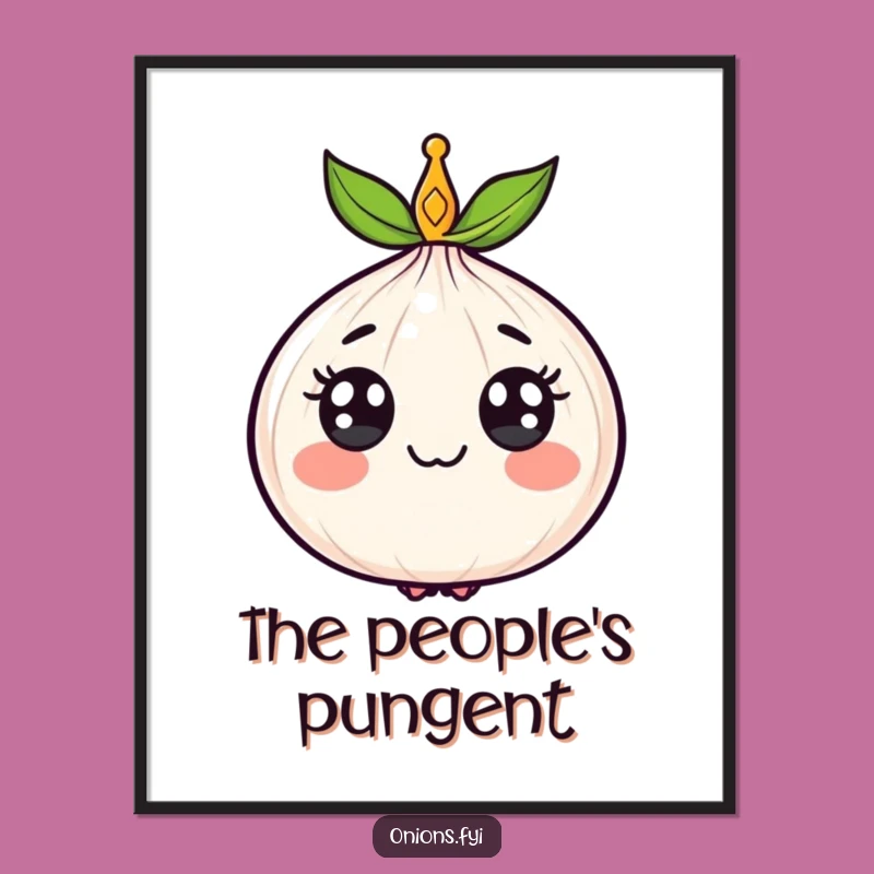 Funny Royal Onion Digital Art: Crowned Veggie Humor for Instant Joy