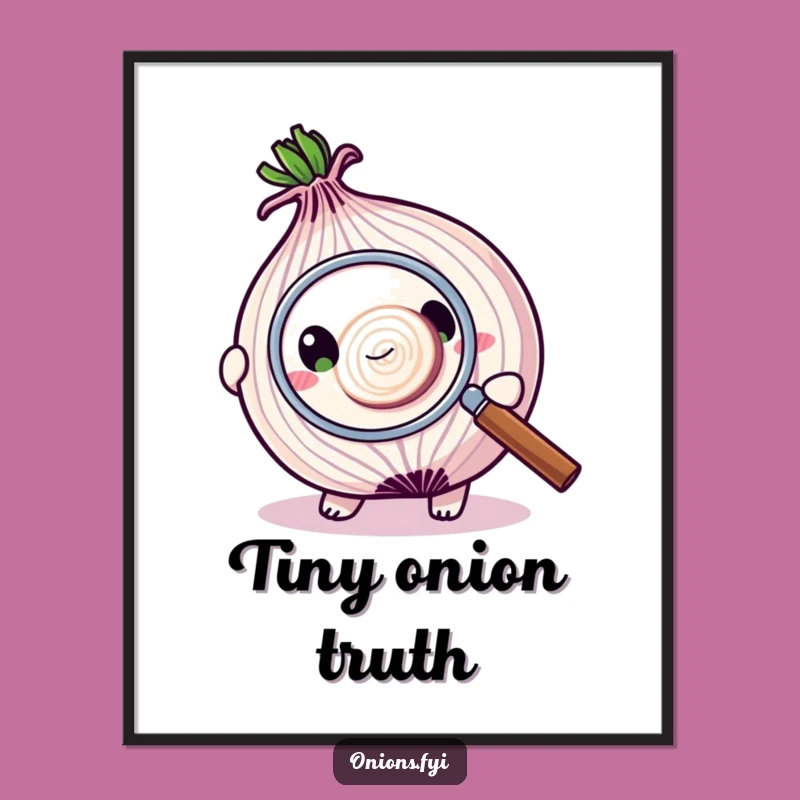 Funny Onion Art Print: Magnifying Glass Detail Digital Download, Gift