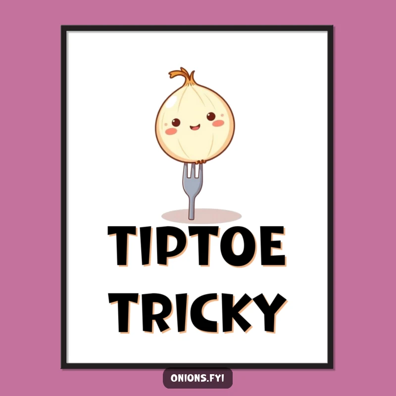 Funny Balancing Onion Digital Art - Instant Foodie Humor Print for Your Walls
