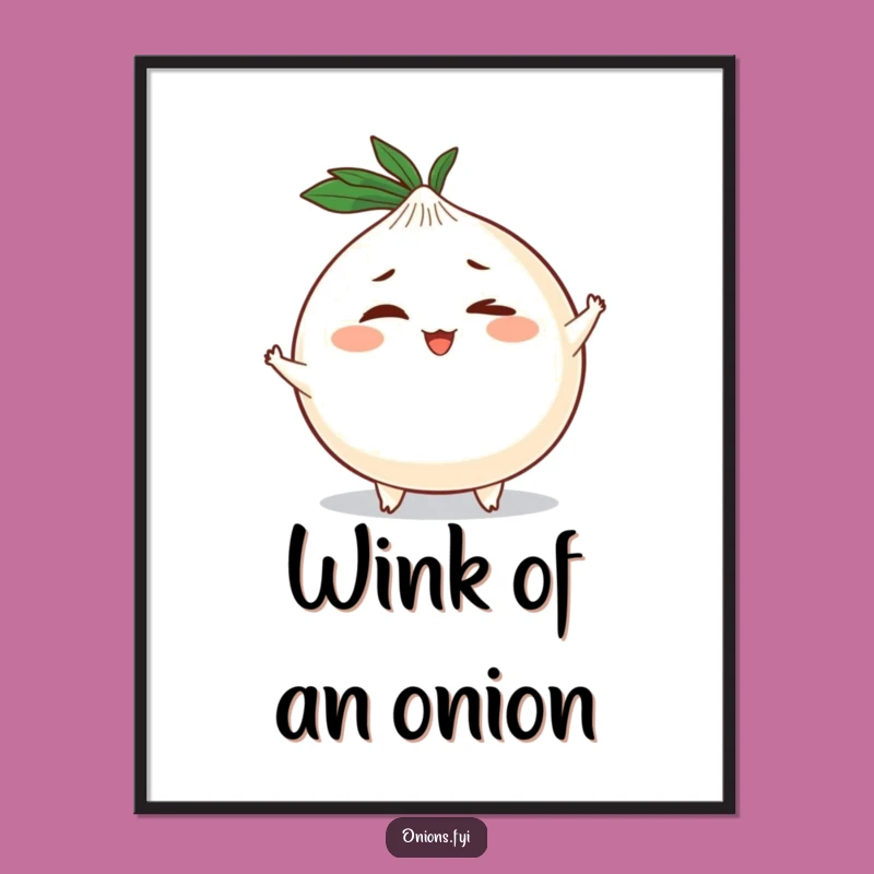 Funny Winking Onion Digital Art: Mischievous Character Instant Download