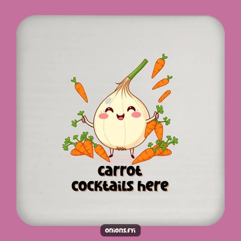 Funny Kawaii Onion Juggling Coaster - Protect Surfaces with Playful Character Art