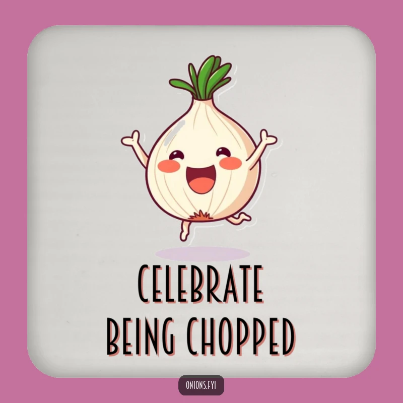 Funny Onion Coasters: Joyful Chopped Kawaii Bar Decor for Drinks