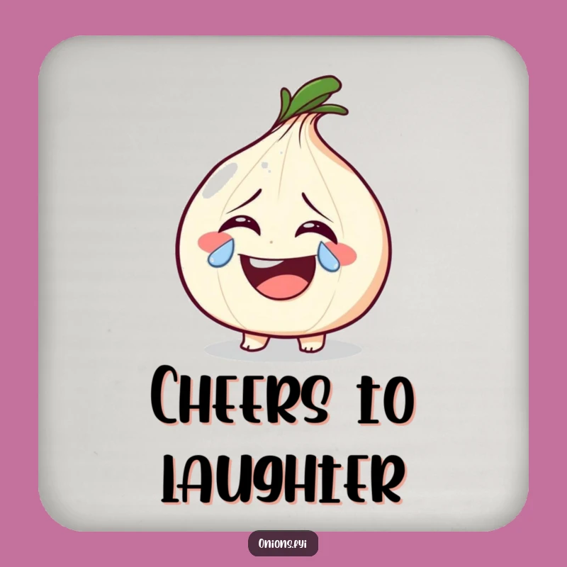Funny Laughing Onion Tear Coaster: Serve Drinks with a Side of Giggles