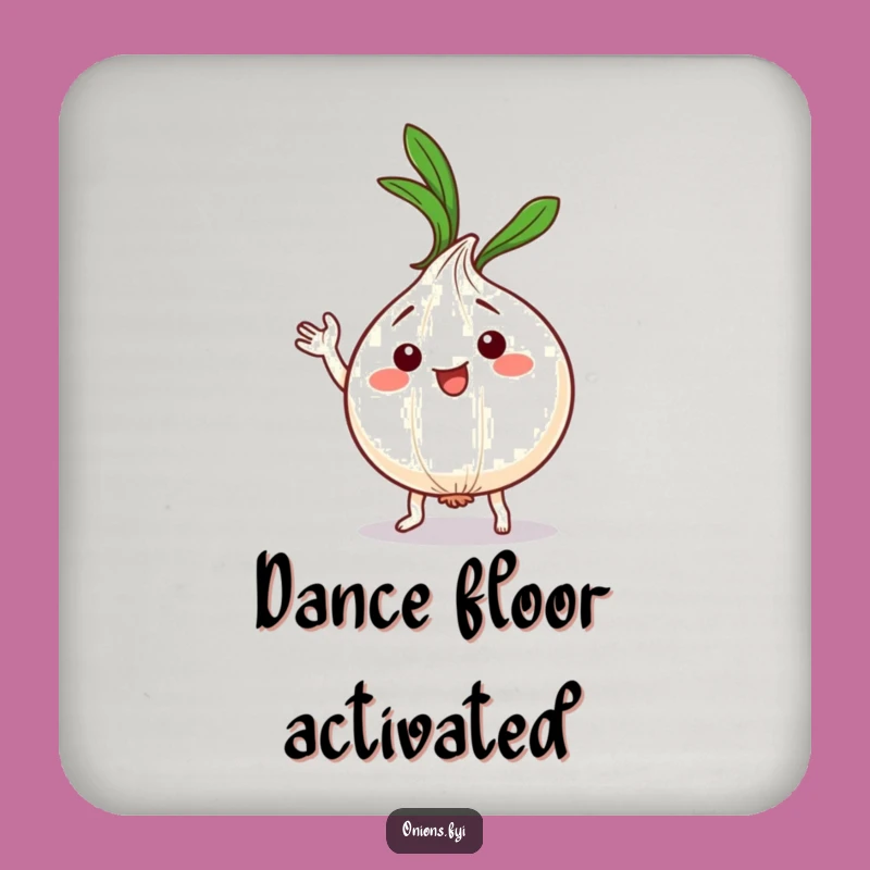Funny Kawaii Onion Dance Coaster - Protect Surfaces with Playful Character Art