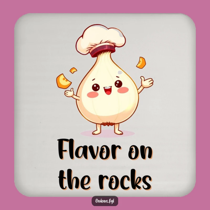 Funny Juggling Chef Onion Coasters - Protect Tables with Culinary Comedy!