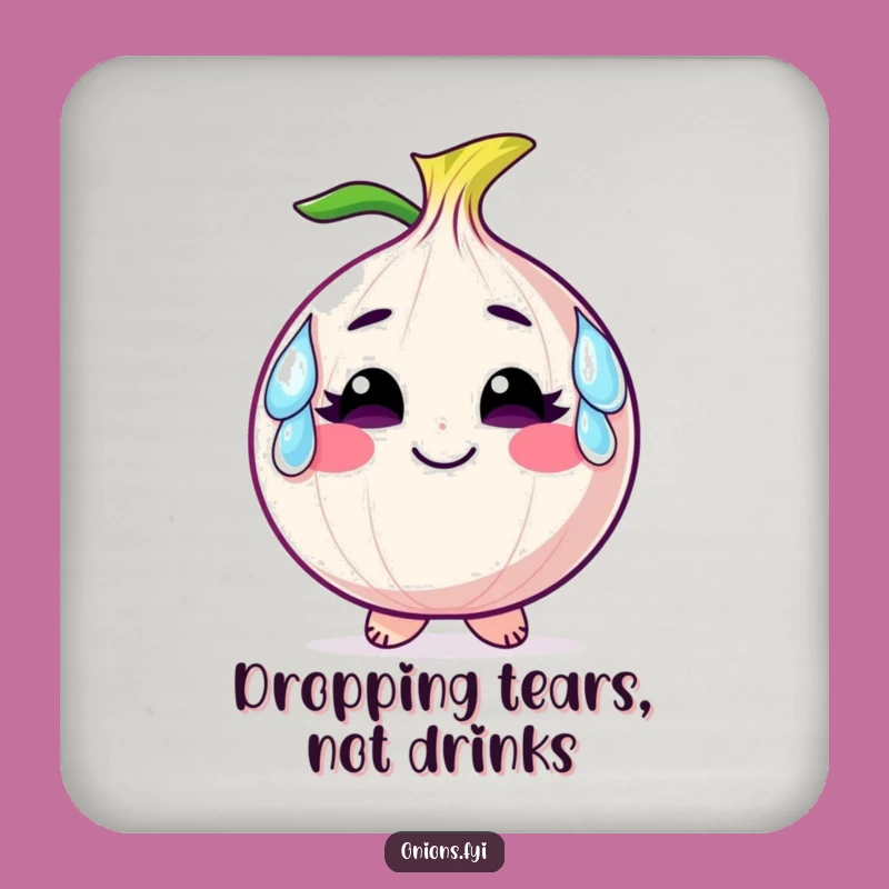 Funny Drink Coaster: Onion Tears Style, Sip with a Smile, Gift