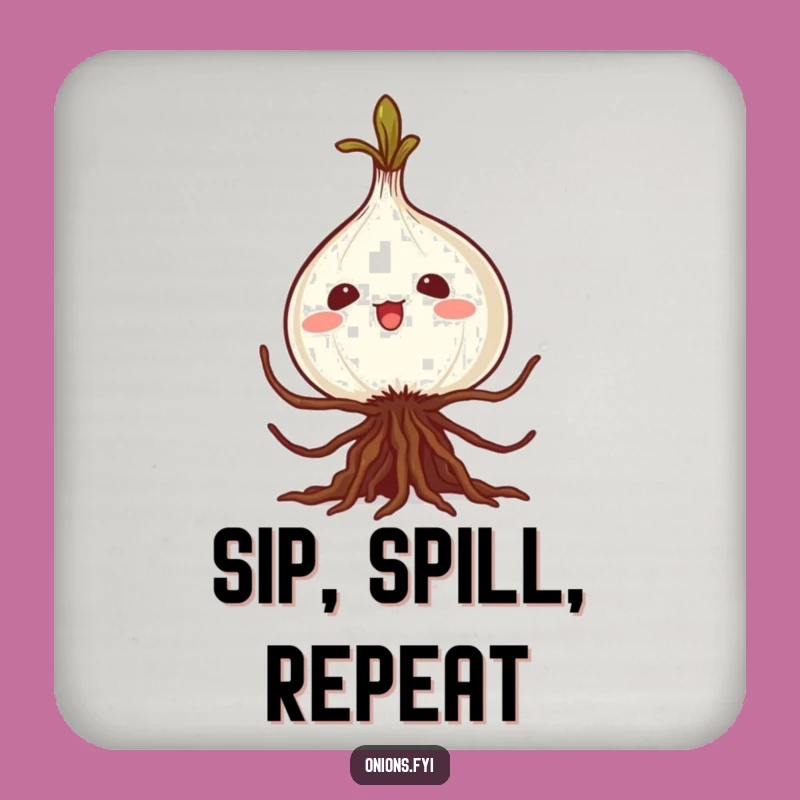 Funny Kawaii Onion Caper Coaster Protect Surfaces with Hilarious Style