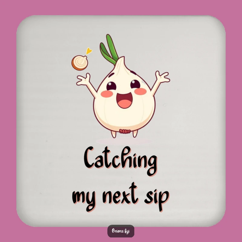 Funny Onion Catch Coaster - Slice Holder Fun, Unique Funny Gift!