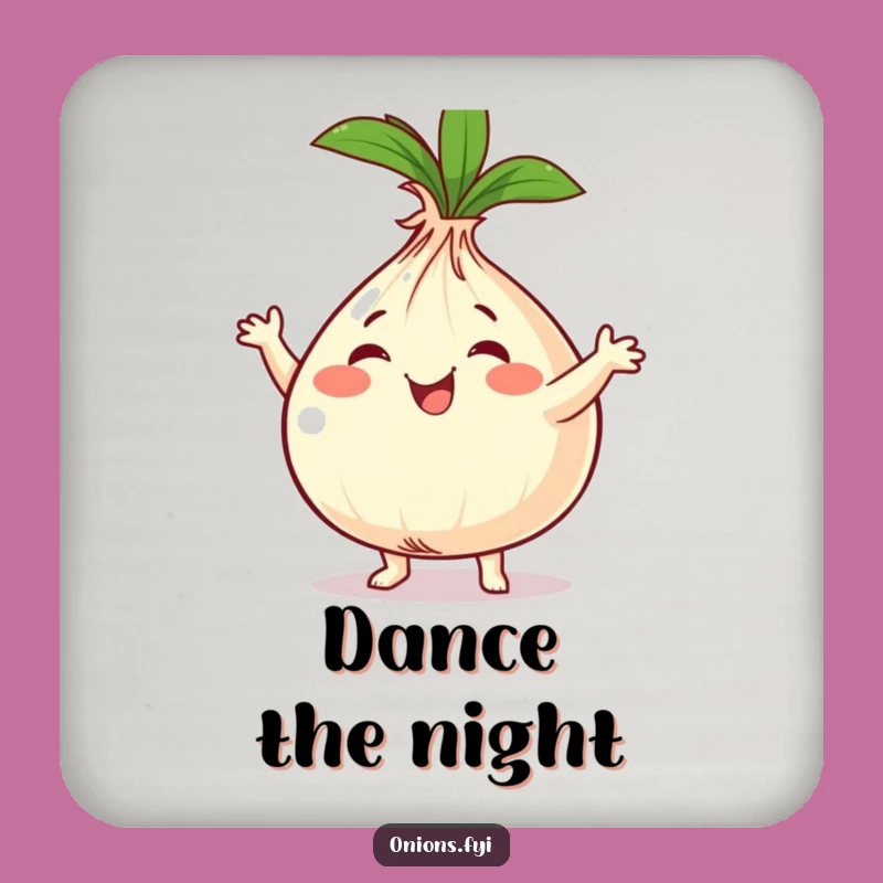 Funny Onion Dancer Coaster - Cheerful Veggie Protection Gift