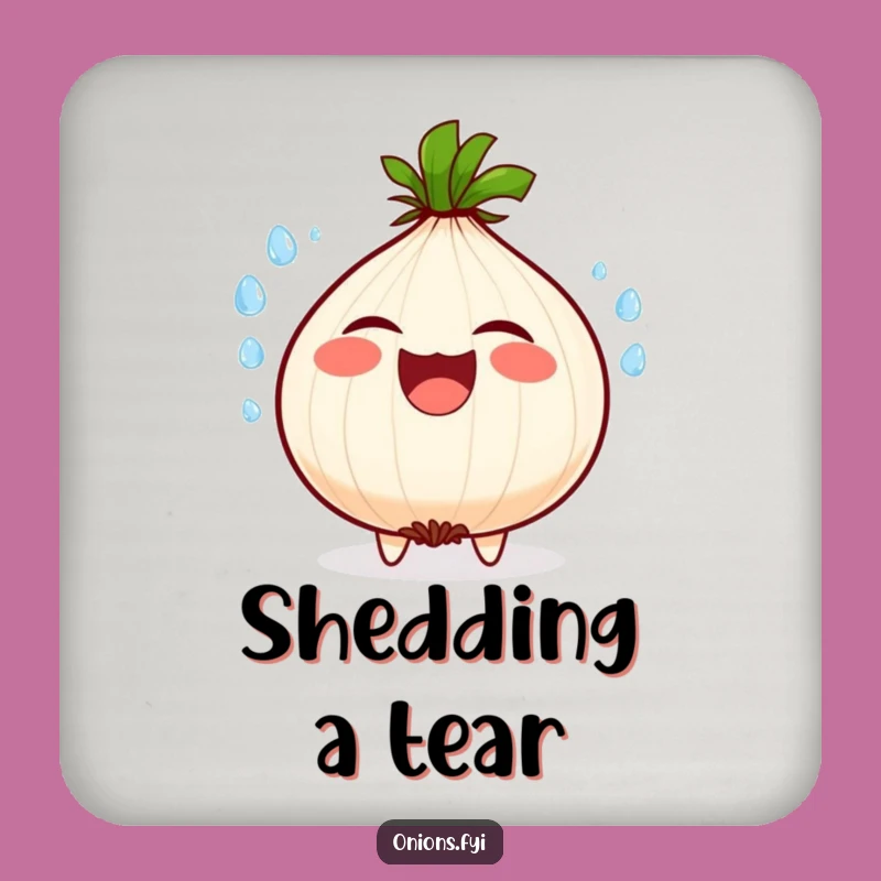 Funny Onion Drink Coaster: Hilarious Laughing Vegetable Protection, Great Gift