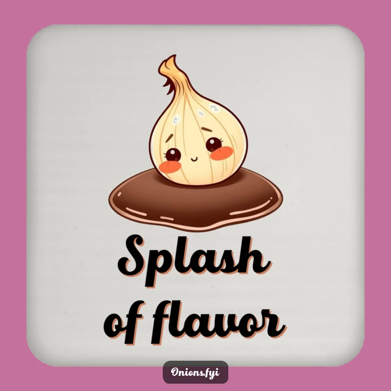Funny Onion Exploring Soy Sauce Coaster Set: Protect Surfaces with Humorous Art Gift