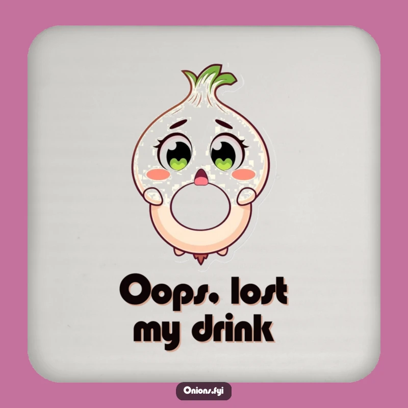 Funny Onion Ring Coaster - Oops Protection, Unique Funny Gift!