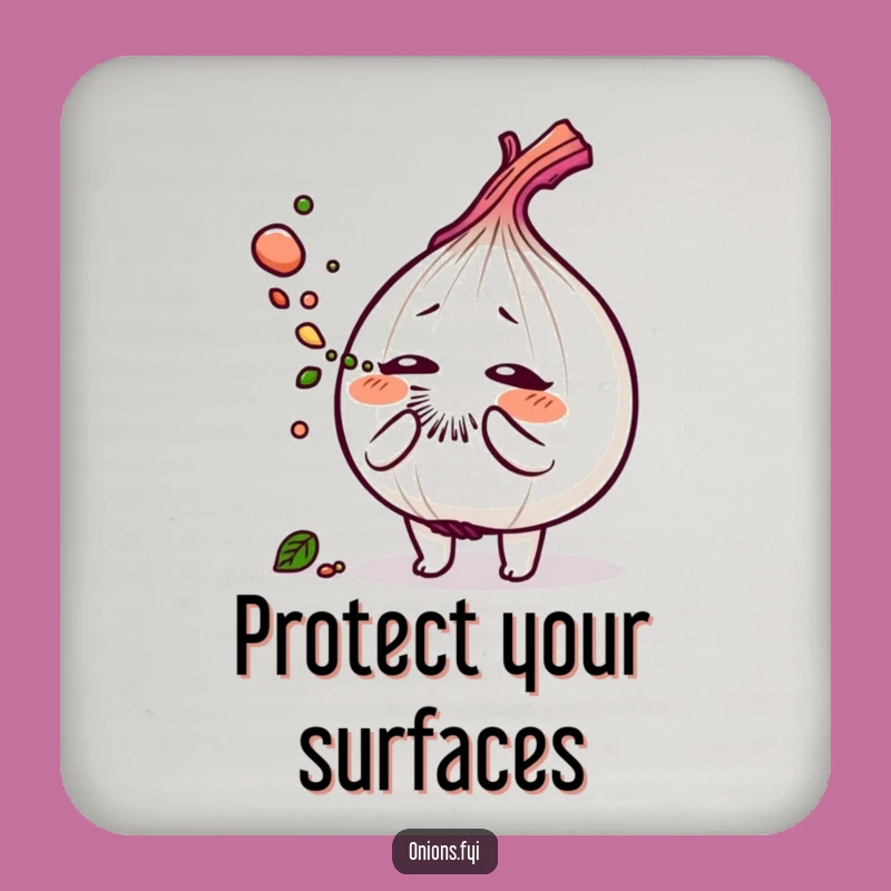Funny Onion Sneeze Coaster: Protect Surfaces with Herb Dust - Funny Gift!