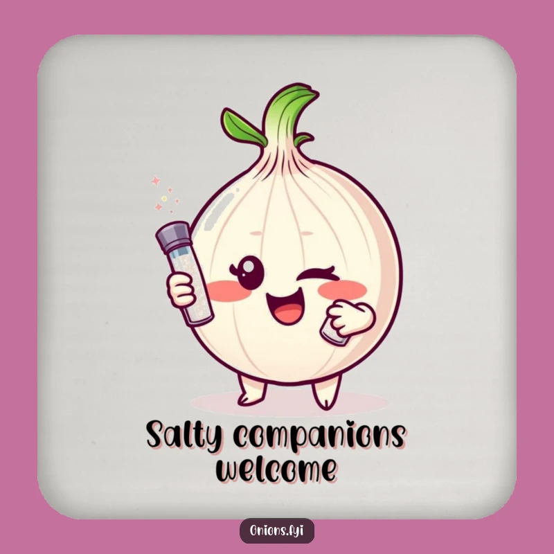 Funny Onion Wink Coaster Set: Protect Your Furniture with Salty Humor