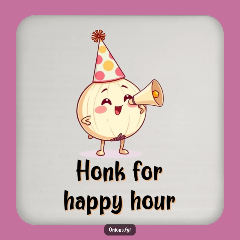 Funny Party Coaster Set: Onion Horn Humor, Protects Surfaces!