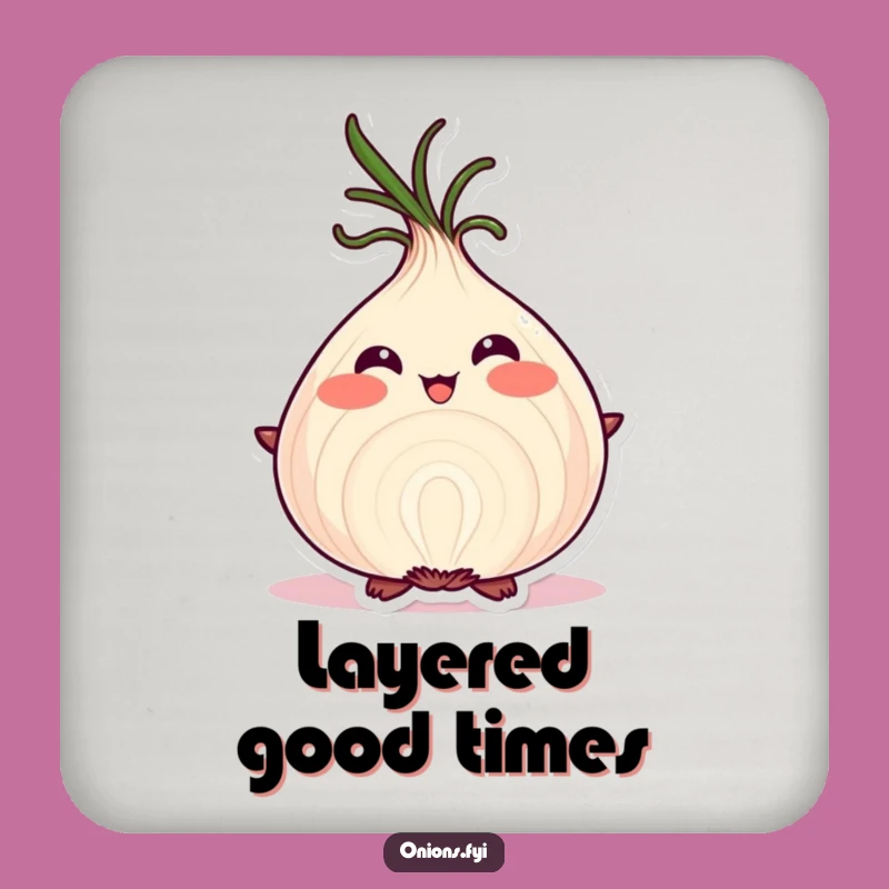 Funny Proud Onion Coaster - Layered Perfection Table Protection Gift