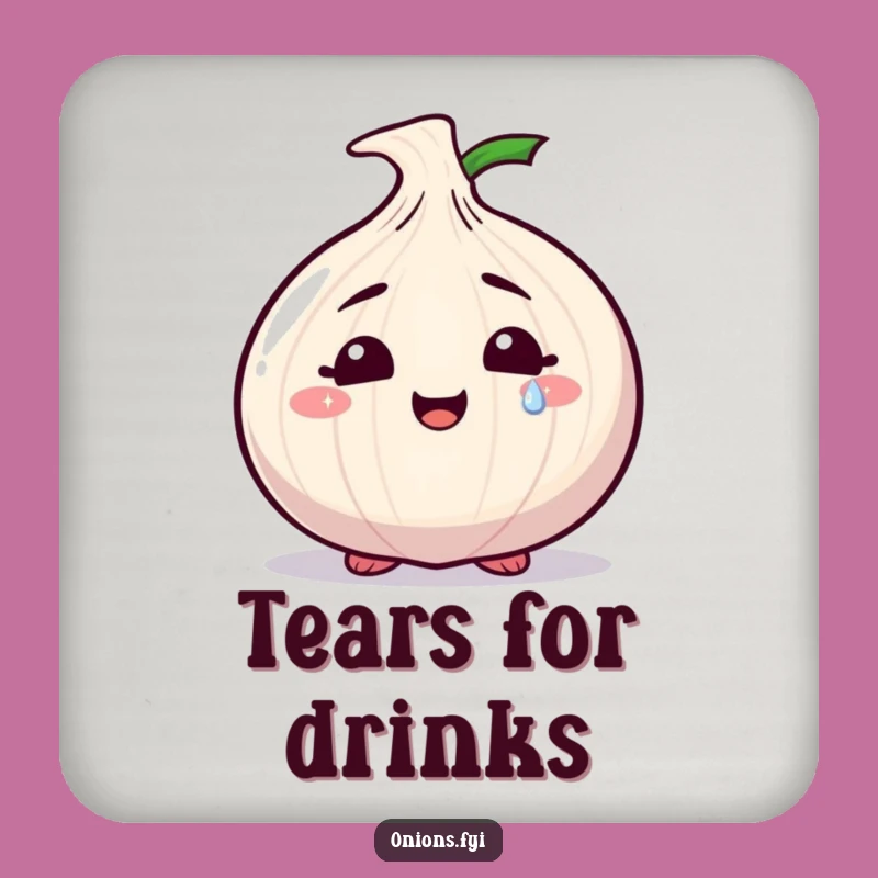Funny Sparkly Tear Onion Coaster: Emotional Character Surface Protector