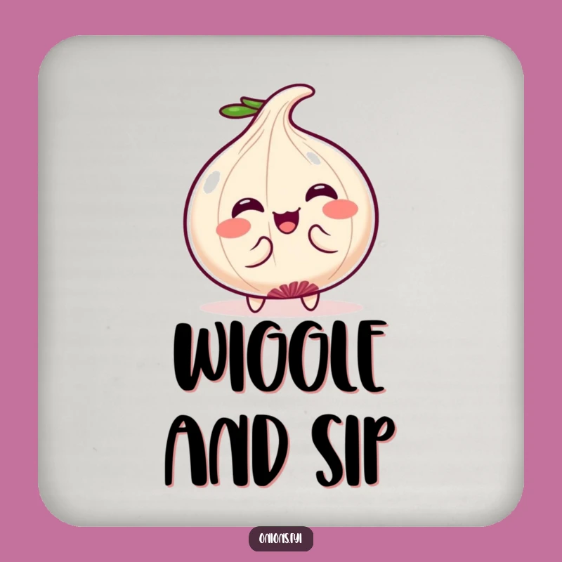 Funny Wiggle Coaster Set: Kawaii Onion Humor, Protects Surfaces!