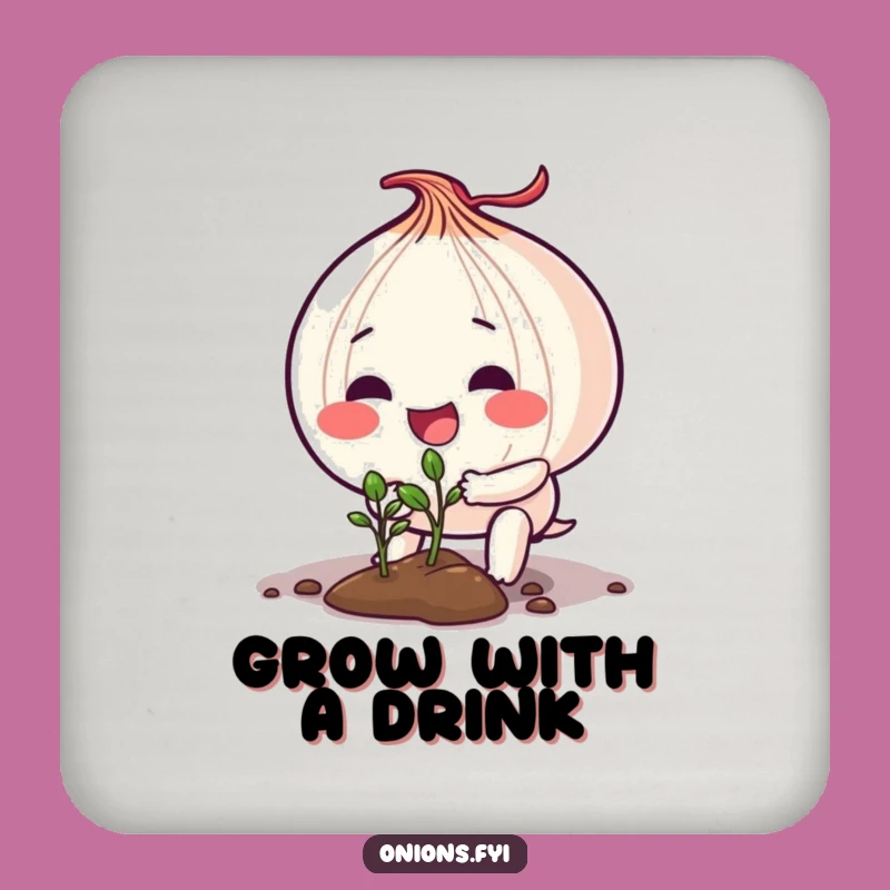Funny Onion Planting Drink Coaster: Gardener's Table Protection, Cute Gift