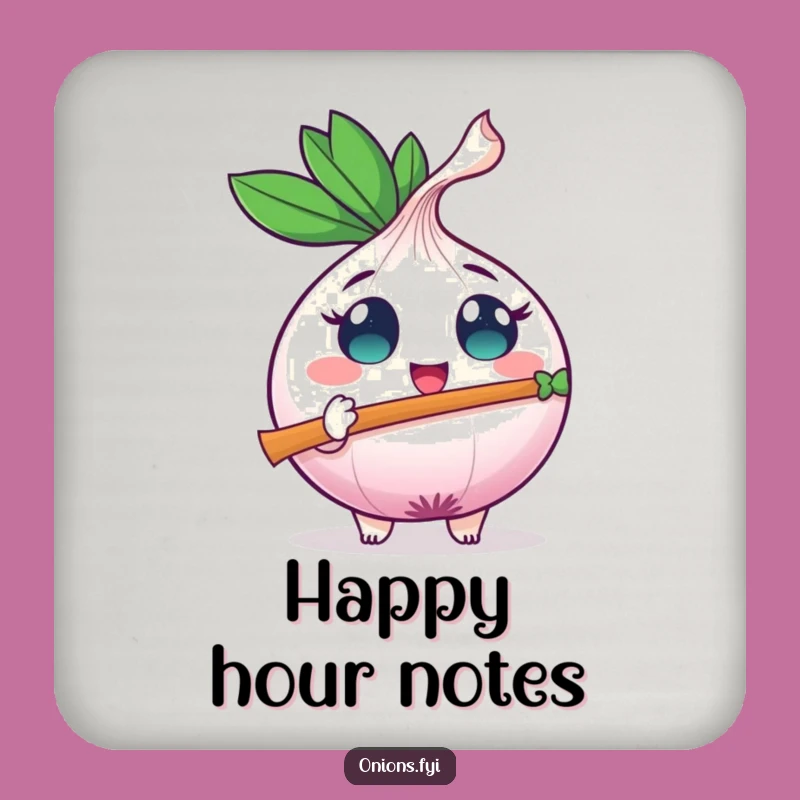 Funny Onion Flute Coaster: Sip to the Rhythm, A Musical Touch for Your Table