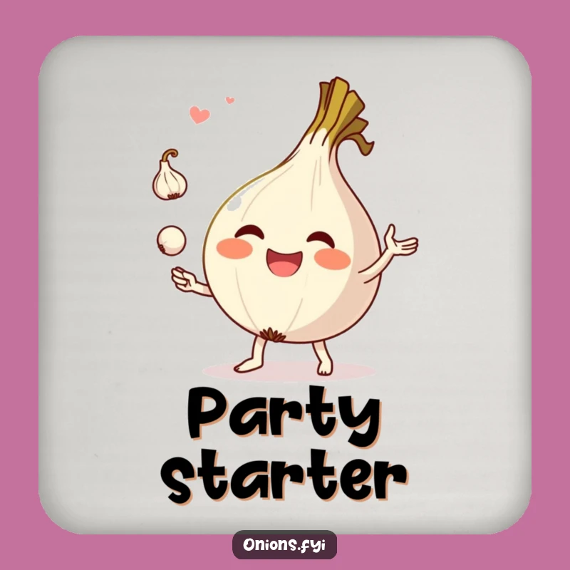 Funny Onion Juggling Garlic Coasters - Hilarious Protection for Your Surfaces