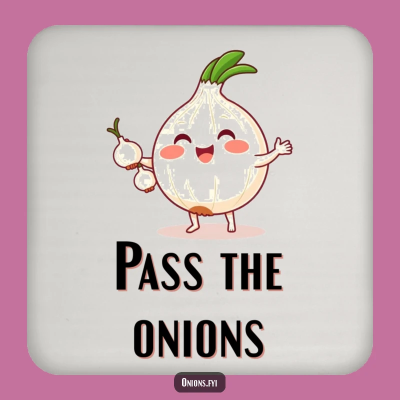 Funny Kawaii Onion Coaster - Protect Surfaces with Humor, Great Gift!