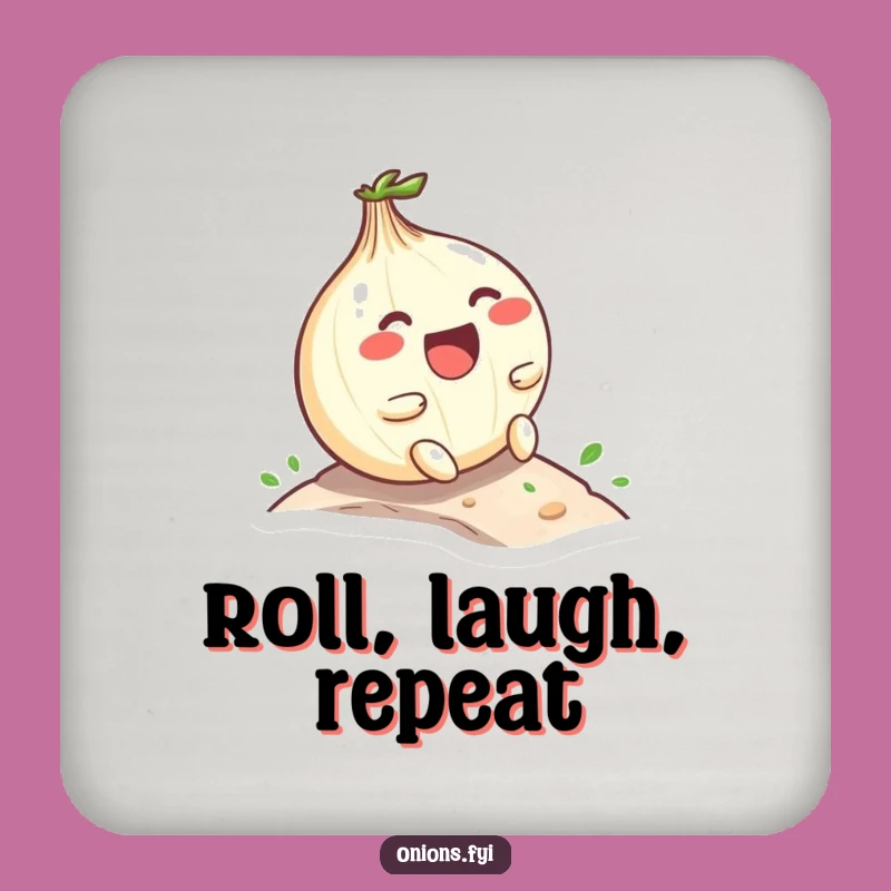 Funny Kawaii Onion Coasters: Laughing Onion Hill Roll Drink Gift