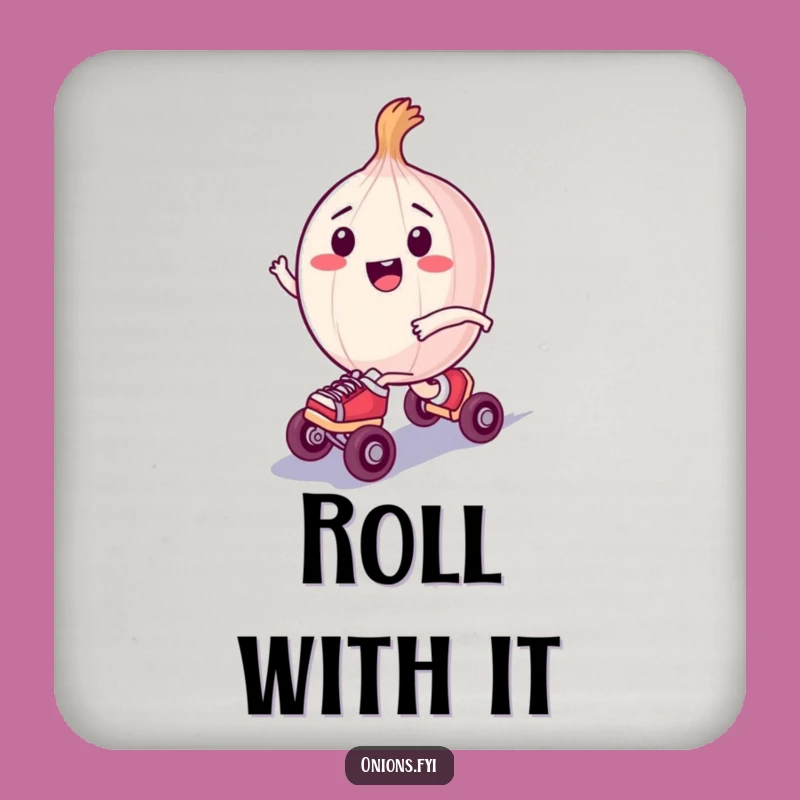 Funny Skating Coaster: Zooming Onion Detail, Roller Drink Gift