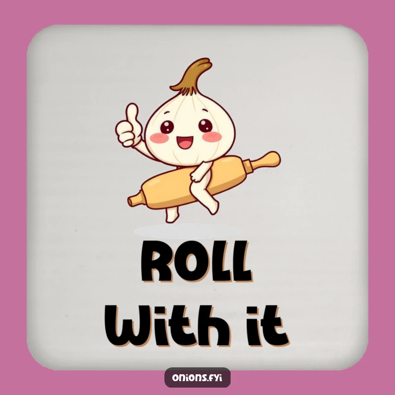 Funny Kawaii Onion Coasters: Cute Onion Rolling Pin Drink Protection Gift