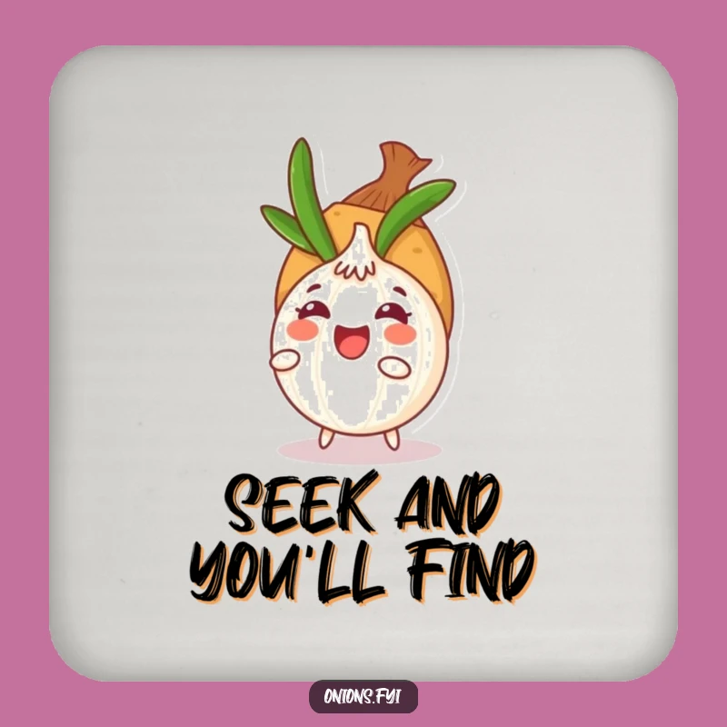 Funny Onion Hide-and-Seek Coaster: Protect Surfaces with Playful Humor